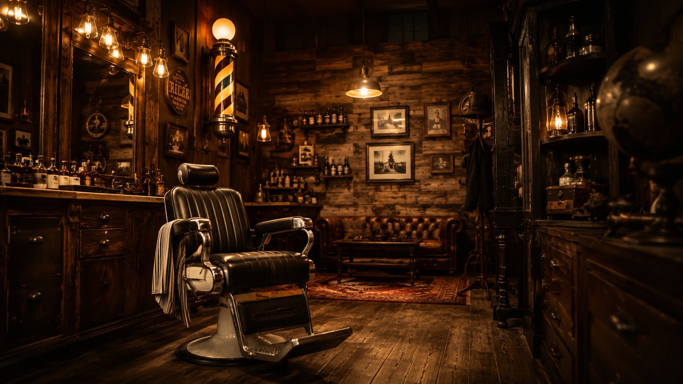 Interior de barbería premium
